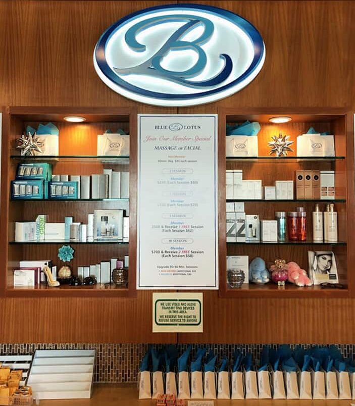 Blue Lotus Interior Signage Shelton CT